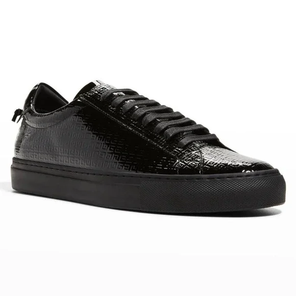 Givenchy Women's Urban Street Allover Logo Monogram Black Patent Leather Sneaker - Picture 2 of 16